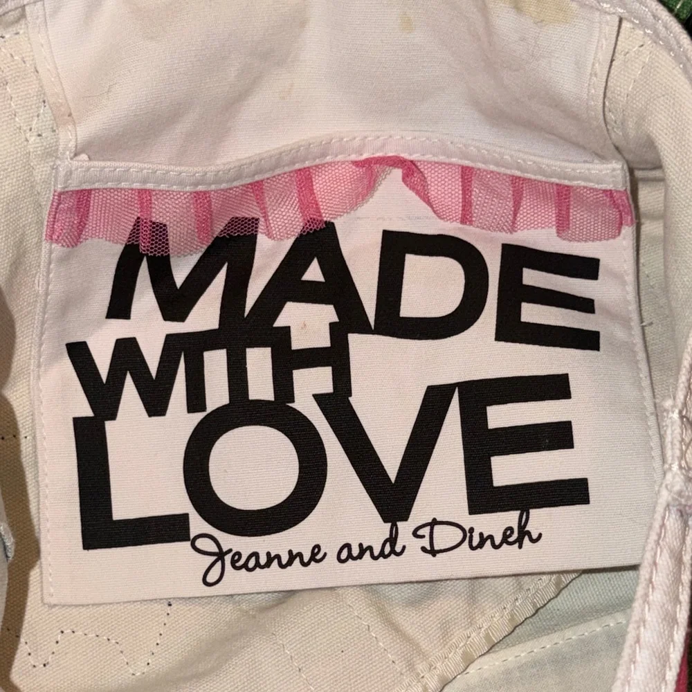 Bath‎ & Body Works Goldie Green and Pink Striped Tote